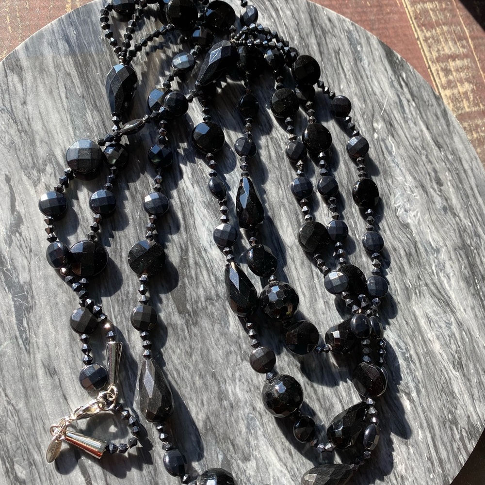 Lia Sophia Triple Strand Beaded Necklace